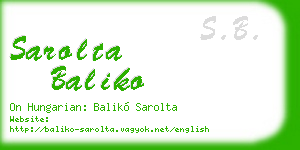 sarolta baliko business card
