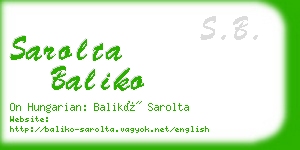 sarolta baliko business card